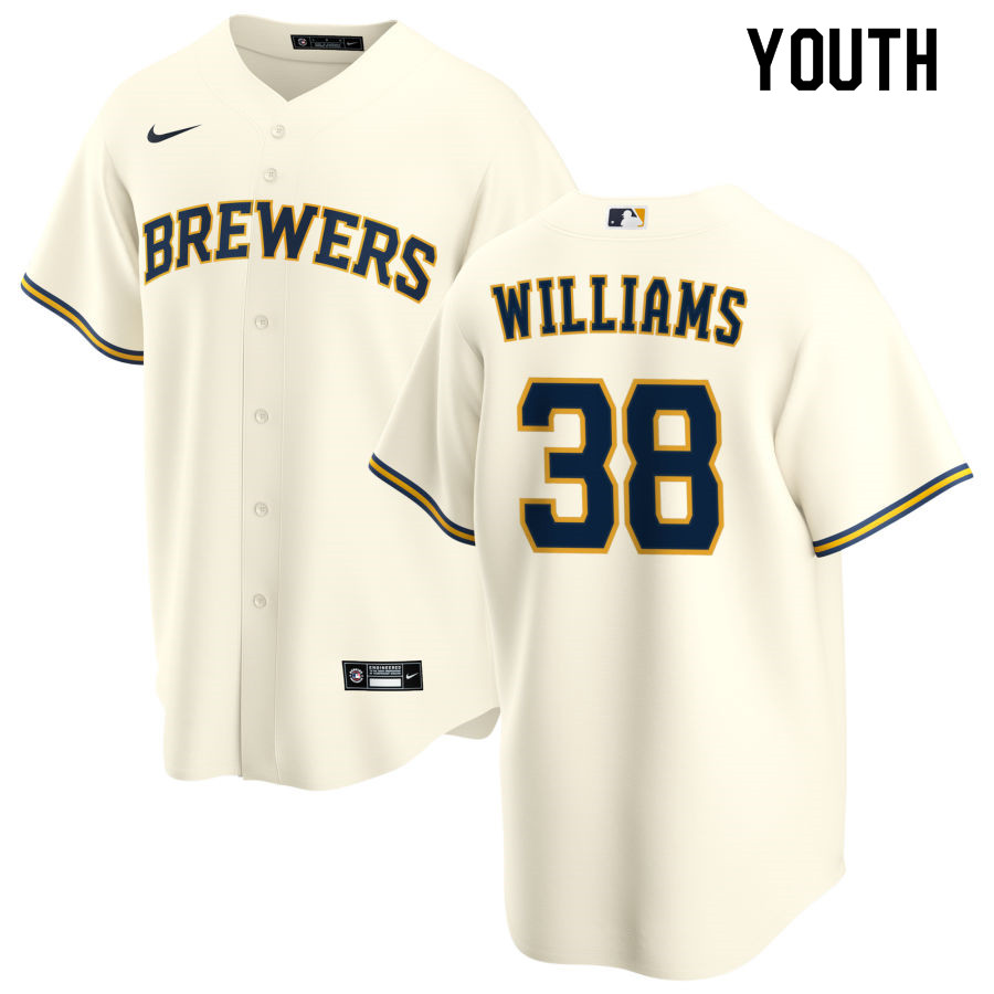 Nike Youth #38 Devin Williams Milwaukee Brewers Baseball Jerseys Sale-Cream